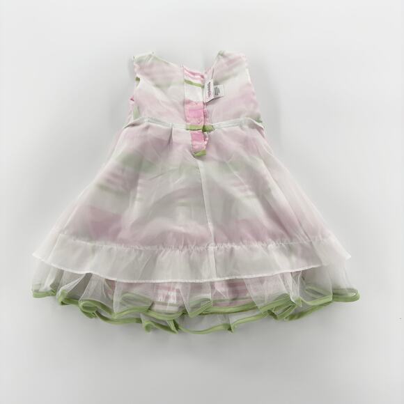 Youngland Infant 18M Easter Dress Pink Green Striped with Bloomers Spring Outfit - Picture 10 of 13